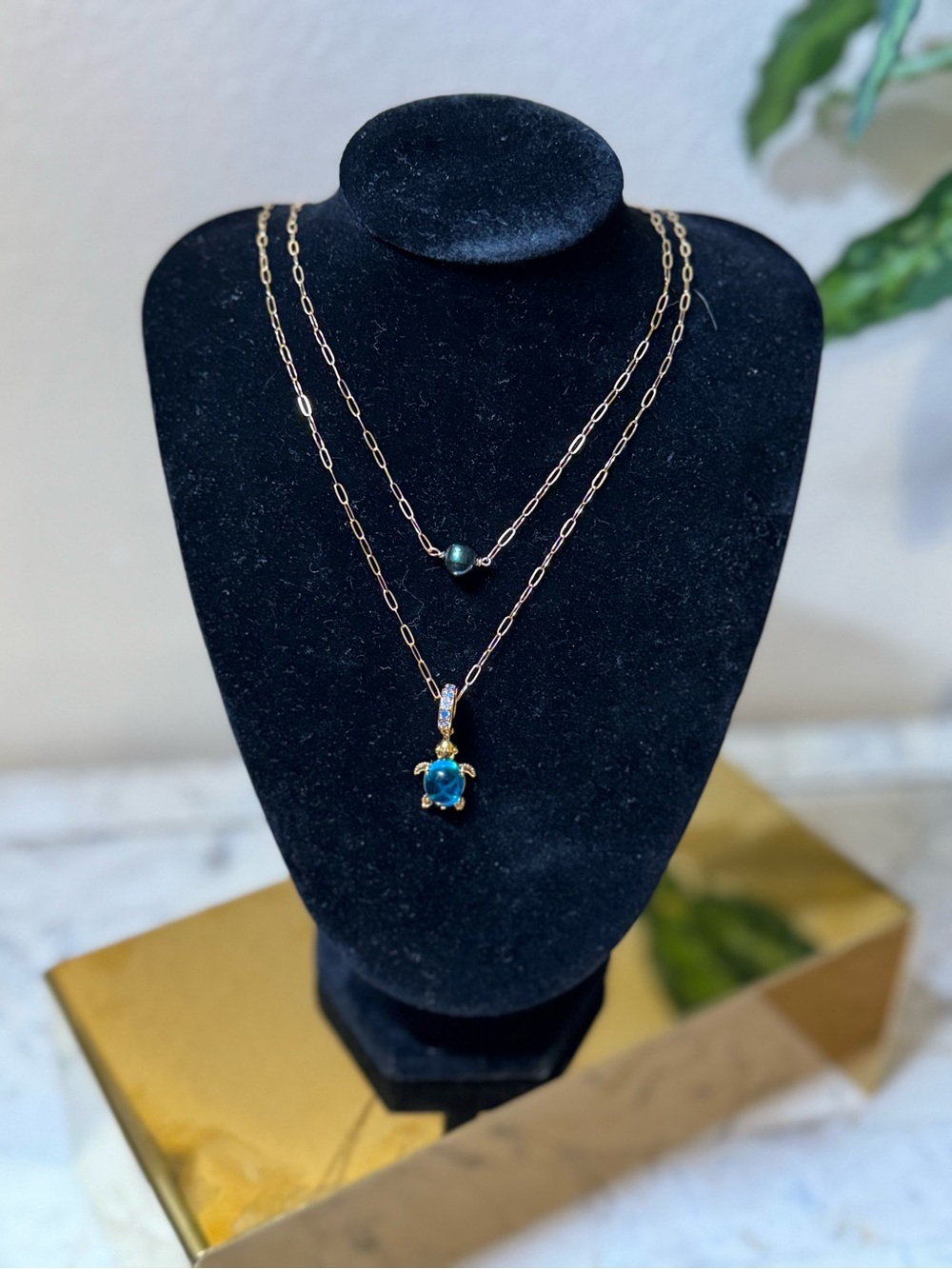 18K Gold Filled Turtle Pendant, with Real Saltwater Pearl- ‼️HANDMADE‼️ - Picture 4 of 9